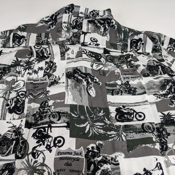 Panama Jack Motorcycle Club Mens Hawaiian Shirt - Picture 3 of 6